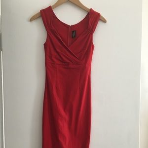 XS red knee length dress